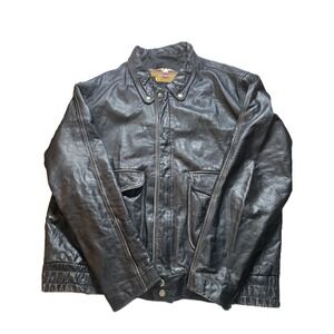 Vintage Harley Davidson Mens Leather Bomber Jacket XL "An American Legend"